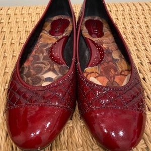 Born Red Patent Quilted Flats